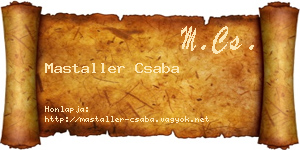 Mastaller Csaba névjegykártya
