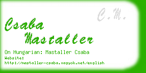 csaba mastaller business card